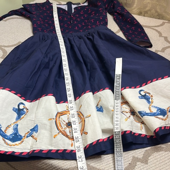ModCloth anchors away twofer dress nautical sailor print retro dress size small - Picture 15 of 16
